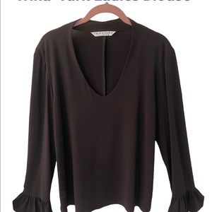 Trina Turk black Long Sleeve Top Size L
